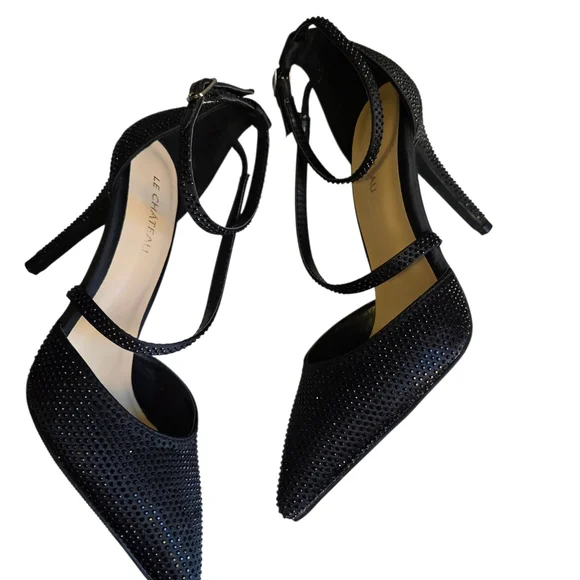 Le Chateau Collections Black Rhinestone Heels - Picture 2 of 6